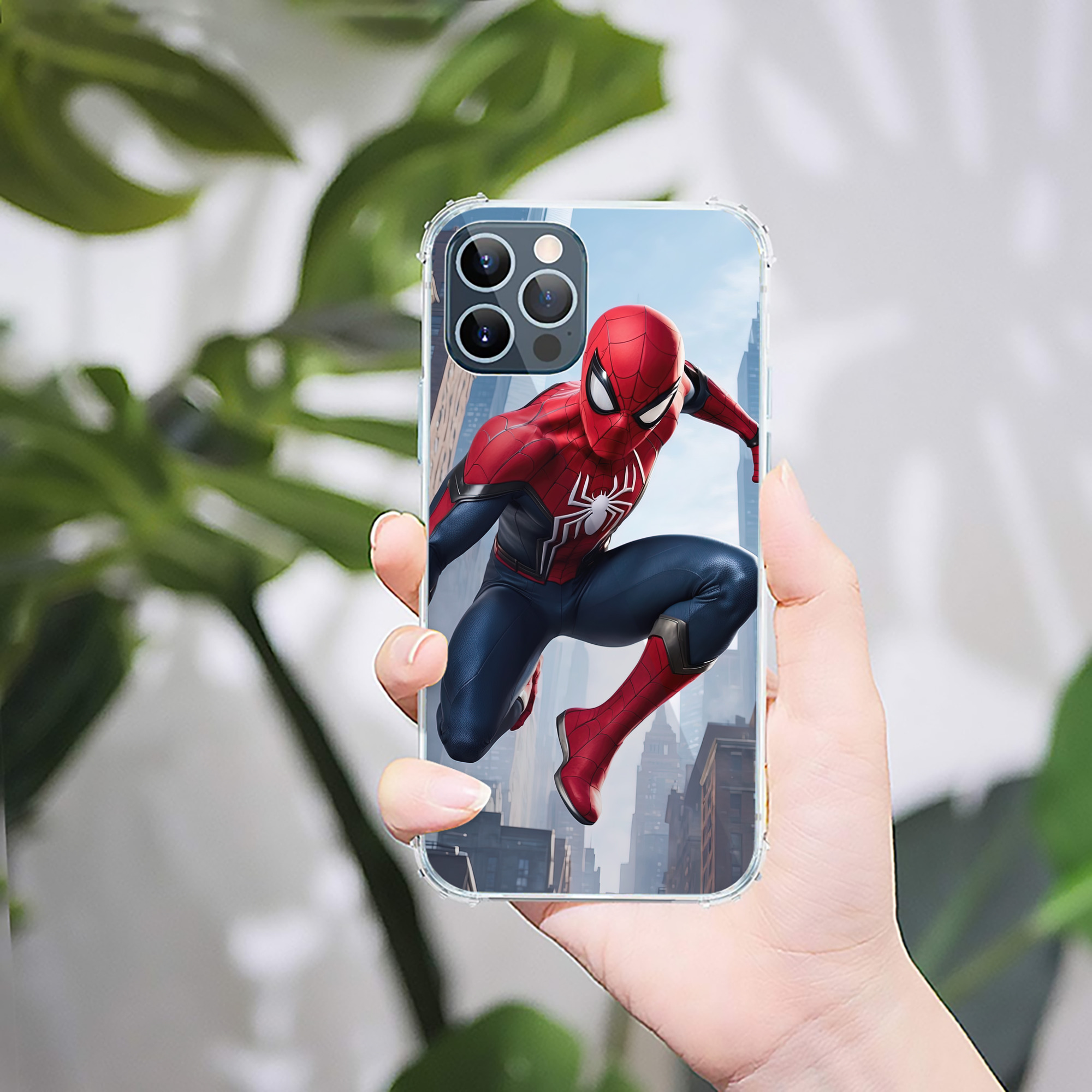（画像用） Spider Man スパイダーマン 【iPhone 12シリーズ対応】透明スマホケース（クリアソフトケース）
